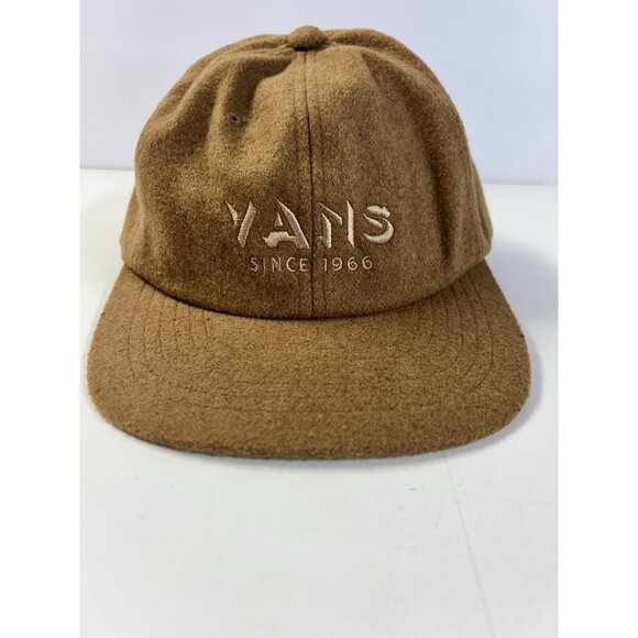 Vans Clark Unstructured Hat Wool Blend Adjustable Tan Camel Embroidered Cap - Picture 1 of 10